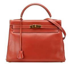 Hermès B Hermès Red Calf Leather Box Kelly Retourne 32 France