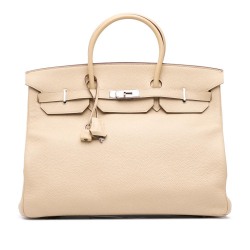 Hermès B Hermès Brown Beige Calf Leather Togo Birkin Retourne 40 France
