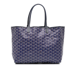 Goyard B Goyard Blue Dark Blue Coated Canvas Fabric Goyardine Saint Louis PM France