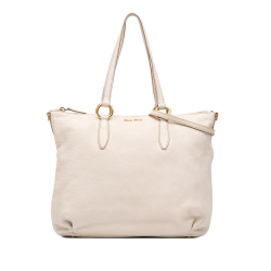 Miu Miu B Miu Miu White Calf Leather Vitello Phenix Satchel Turkey