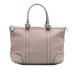 Gucci B Gucci Brown Light Beige Calf Leather Guccissima Lovely Heart Tote Italy