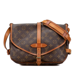 Louis Vuitton B Louis Vuitton Brown Monogram Canvas Fabric Monogram Saumur 30 France