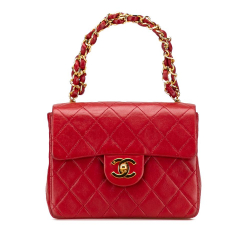 Chanel B Chanel Red Lambskin Leather Leather Micro Classic Lambskin Belt Bag France