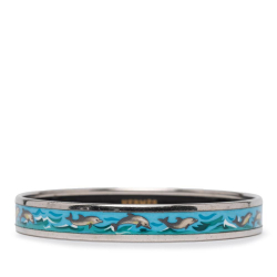 Hermès B Hermès Blue Aqua Enamel Other Narrow Dolphin Bangle 65 Austria