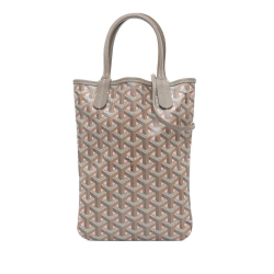 Goyard AB Goyard Brown Taupe Coated Canvas Fabric Goyardine Poitiers Claire Voie France