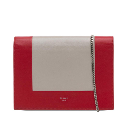 Celine B Celine Red Calf Leather Frame Wallet on Chain Italy