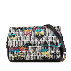 Chanel B Chanel White Off White Tweed Fabric Quilted Fantasy Easy Flap France