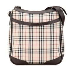 Burberry B Burberry Brown Beige Canvas Fabric House Check Crossbody United Kingdom