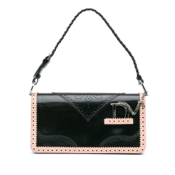 Christian Dior B Dior Black with Pink Calf Leather D'Trick Brogue Spectator Bag Italy