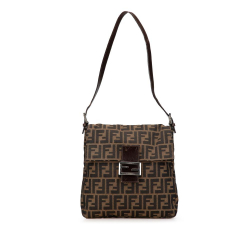 Fendi B Fendi Brown Canvas Fabric Zucca Shoulder Bag Italy