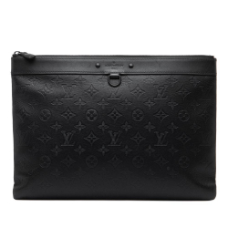 Louis Vuitton B Louis Vuitton Black Calf Leather Monogram Shadow Discovery Pochette Spain