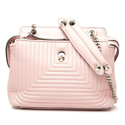 Fendi B Fendi Pink Lambskin Leather Leather Small Lambskin DotCom Click Shoulder Bag Italy