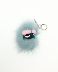 Fendi Fox Mink Fur Vitello Flamingo Mini Bag Bug Charm