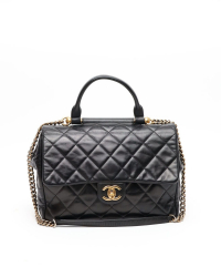 Chanel Large Glazed Castle Rock Top Handle Bag