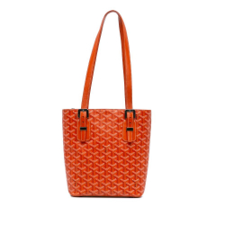 Goyard B Goyard Orange Coated Canvas Fabric Goyardine Marie Galante PM France