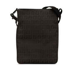 Fendi B Fendi Black Canvas Fabric Zucchino Crossbody Italy