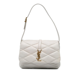 Saint Laurent B Saint Laurent White Lambskin Leather Leather Quilted Lambskin Le 57 Shoulder Bag Italy