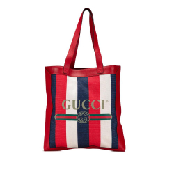 Gucci AB Gucci Red Canvas Fabric Sylvie Baiadera Tote Italy
