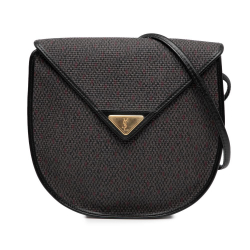 Saint Laurent B Saint Laurent Gray Dark Gray Coated Canvas Fabric Crossbody France