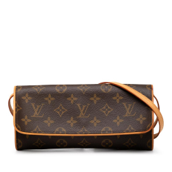Louis Vuitton B Louis Vuitton Brown Monogram Canvas Fabric Monogram Pochette Twin GM Spain