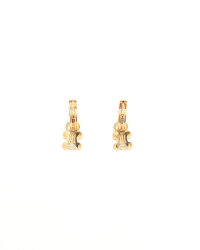 Celine Céline Triomphe Hoops in 18kt Yellow Gold and Diamonds Earrings