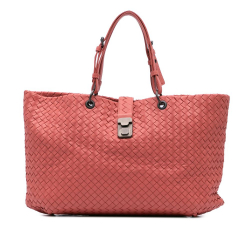 Bottega Veneta B Bottega Veneta Red Indian Red Nappa Leather Leather Medium Nappa Intrecciato Capri Tote Italy