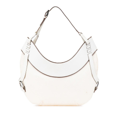 Gucci AB Gucci White Canvas Fabric GG Hobo Italy