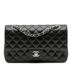 Chanel B Chanel Black Caviar Leather Leather Medium Classic Caviar Double Flap France