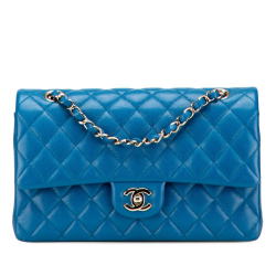 Chanel AB Chanel Blue Caviar Leather Leather Medium Classic Caviar Double Flap France