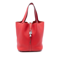 Hermès Picotin 22 Leather Lock Bucket Handbag Rouge de Coeur
