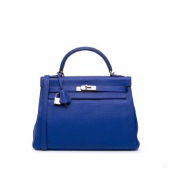 Hermès Kelly 32 Togo Leather 2-Ways Top-handle Handbag Blue