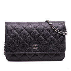Chanel WOC Caviar Leather Quilted Flap Crossbody Black