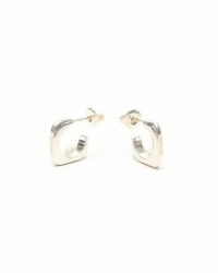 Chanel Silver Logo Earrings