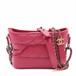 Chanel Gabrielle Small Lambskin Leather Chevron Shoulder Bag Pink