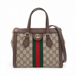 Gucci Ophidia GG Small Striped Canvas 2-Ways Tote Crossbody GG Supreme