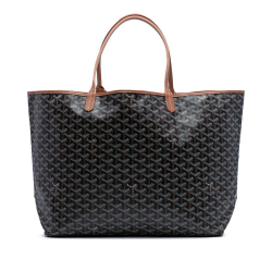 Goyard B Goyard Black Coated Canvas Fabric Goyardine Saint Louis GM France