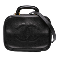 Chanel B Chanel Black Caviar Leather Leather CC Caviar Vanity Case Italy