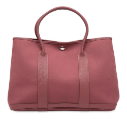 Hermès B Hermès Pink Canvas Fabric Toile and Negonda Garden Party 36 France