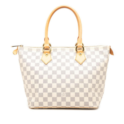 Louis Vuitton B Louis Vuitton White Damier Canvas Fabric Damier Azur Saleya PM France