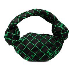 Bottega Veneta AB Bottega Veneta Black Polyester Fabric Mini Synthetic Intrecciato Double Knot Bag Italy