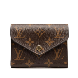 B Louis Vuitton Brown Monogram Canvas Fabric Monogram Victorine Wallet France