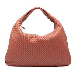 Bottega Veneta B Bottega Veneta Red Indian Red Nappa Leather Leather Medium Nappa Intrecciato Veneta Hobo Italy