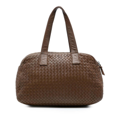 Bottega Veneta B Bottega Veneta Brown Nappa Leather Leather Nappa Intrecciato Shoulder Bag Italy