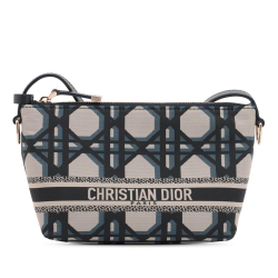 Christian Dior AB Dior Blue Nylon Fabric DiorTravel Technical Macrocannage Nomad Pouch Italy