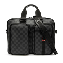 Louis Vuitton B Louis Vuitton Black Damier Canvas Fabric Damier Graphite Utility Business Bag France