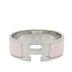 Hermès AB Hermès Pink Light Pink Enamel Other Wide Clic Clac H Bracelet PM France
