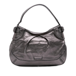 Burberry B Burberry Gray Dark Gray Calf Leather Metallic Fairby Hobo Italy