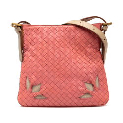 Bottega Veneta B Bottega Veneta Pink Blush Nappa Leather Leather Nappa Intrecciato Crossbody Italy