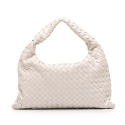 Bottega Veneta AB Bottega Veneta White Calf Leather Small skin Intrecciato Hop Hobo Italy