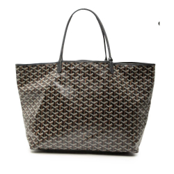 Goyard B Goyard Black Coated Canvas Fabric Goyardine Saint Louis GM France